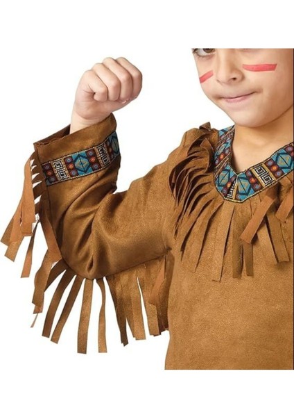 Kahverengi Erkek Çocuk Kızılderili Kostümü, Eğlenceli ve Rahat Tasarım fırsatları
