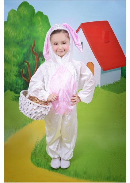 Kız Çocuk Tavşan Kostümü, Tatlı ve Şık Pembe Tasarım
