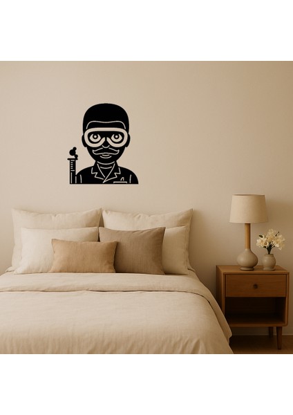 Mdf Bilim Adamı Emoji Dekoratif Tablo - CPT109045-2371