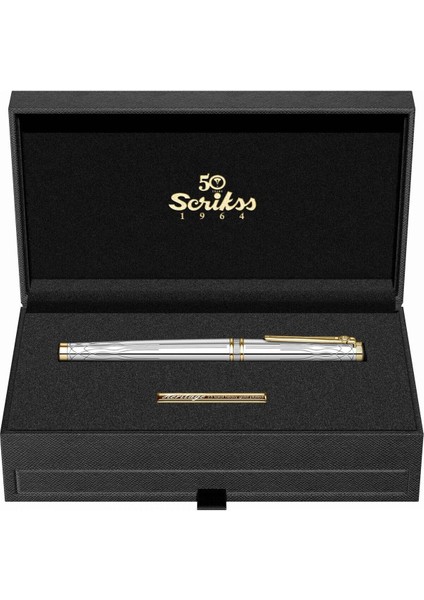 & WizDesign Heritage Dolma Kalem Gold Krom M Uç ( Ömür Boyu Garantili - Lüks Kutulu - İsme Özel Tasarım )