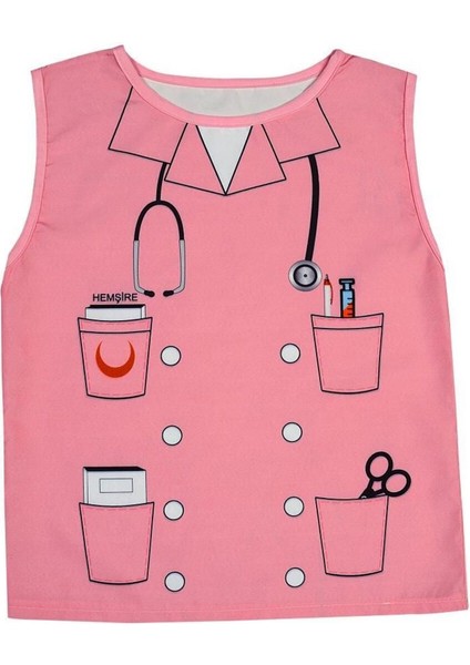 Sevimli Çocuk Hemşire Kostümü, Pembe Renkli Eğlenceli Kıyafet modelleri