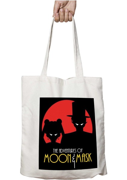 Moon And Mask Sailor Moon Batman And Robin Iki Tarafı Kalıcı Baskılı Yıkanabilir Çanta
