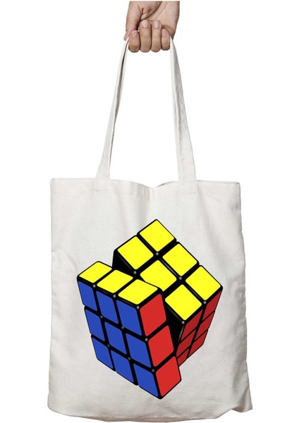 Rubiks-Cube-Free-Download-Png Zeka Küpü Iki Tarafı Kalıcı Baskılı Yıkanabilir Çanta