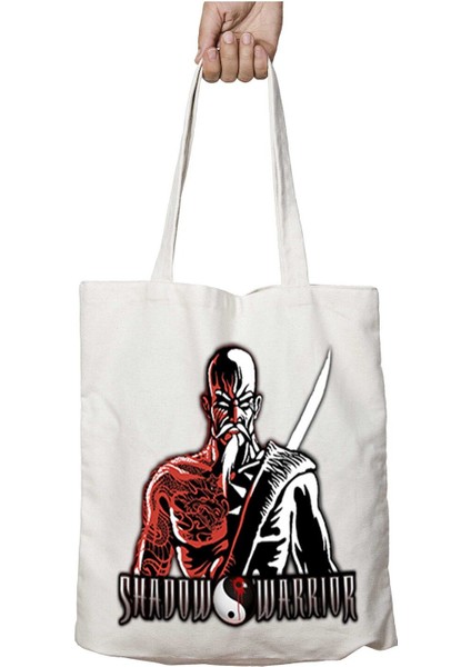Shadow-Warrior-Free-Download-Png Iki Tarafı Kalıcı Baskılı Yıkanabilir Çanta