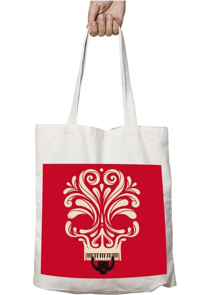 Piyanist Iki Tarafı Kalıcı Baskılı Yıkanabilir Çanta