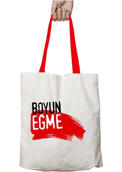 Kırmızı Kulplu Boyun Eğme Yıkanabilir Omuz Çanta