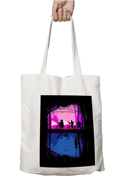 Stranger Things The Upside Down Iki Tarafı Kalıcı Baskılı Yıkanabilir Çanta