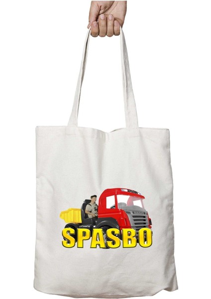 Spasbo Carro Araba Iki Tarafı Kalıcı Baskılı Yıkanabilir Okul Plaj Omuz Bez Çantası