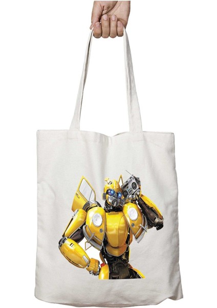 Transformers Bumblebee Iki Taraf Kalıcı Yıkanabilir Okul Plaj Omuz Bez Çanta