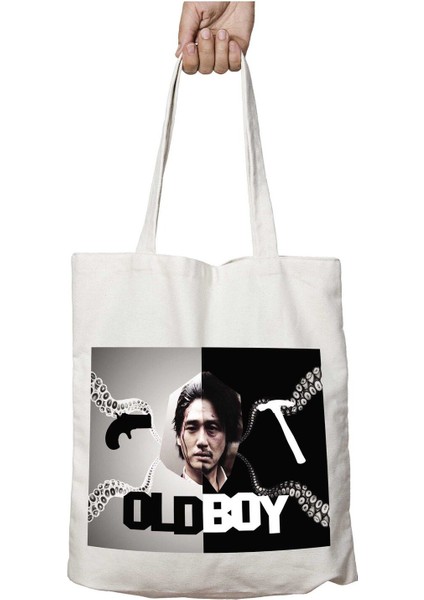 Oldboy Iki Tarafı Kalıcı Baskılı Yıkanabilir Okul Plaj Omuz Bez Çantası