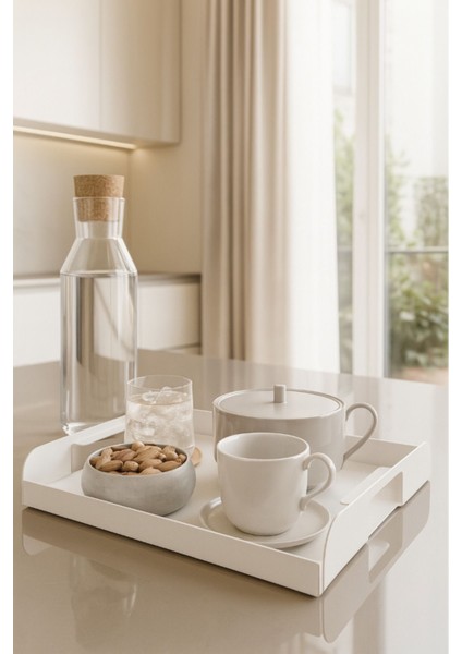 Çok Amaçlı Beyaz Tepsi, Mutfak, Ikram, Organizasyon, Kahve ve Sunum Için Uygun