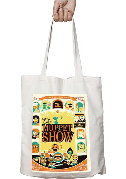 The Muppet Show Iki Tarafı Kalıcı Baskılı Yıkanabilir Okul Plaj Omuz Bez Çantası