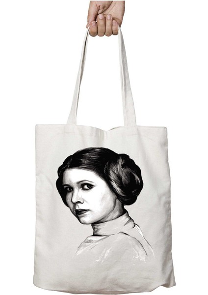 Princesa Leia Star Wars Iki Tarafı Kalıcı Baskılı Yıkanabilir Okul Plaj Omuz Bez Çantası