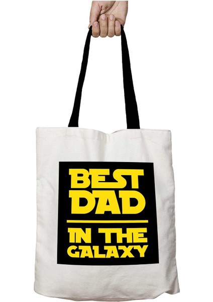 Siyah Kulplu Star Wars Best Dad In Galaxy Yıkanabilir Okul Omuz Çanta