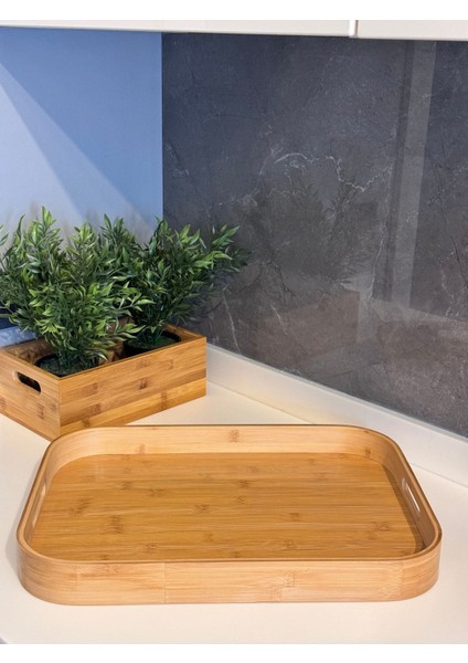 Bambu 3’lü Dikdörtgen Servis Tepsisi, Kahverengi, Şık ve Kullanışlı Tasarım fiyatları