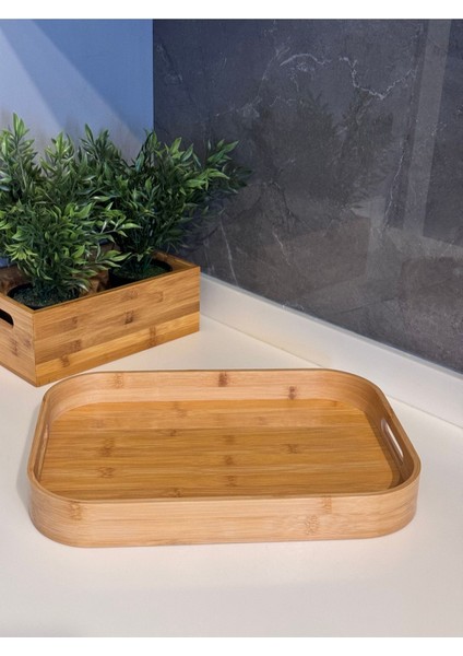 Bambu 3’lü Dikdörtgen Servis Tepsisi, Kahverengi, Şık ve Kullanışlı Tasarım fırsatları