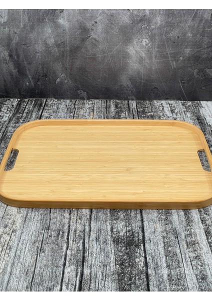 Büyük Boy Bambu Dikdörtgen Servis Tepsisi 46X33CM, Şık ve Doğal Sunum Için Ideal