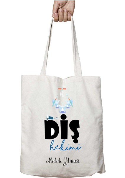 Kişiye Özel Diş Hekimi Iğne Iki Tarafı Kalıcı Baskılı Yıkanabilir Okul Plaj Omuz Bez Çantası