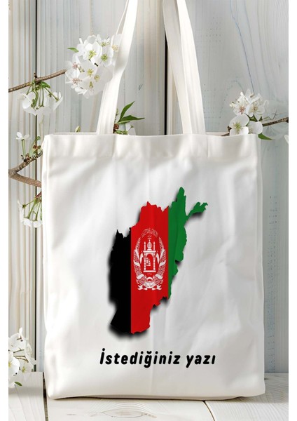 Afganistan Bayrak Baskılı Bez Çanta Omuz Çantası Model fiyatları