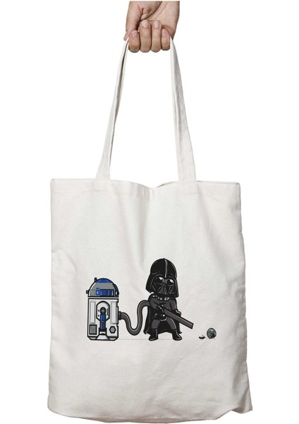 Star Wars R2-D2 Hoover Darth Death Star Iki Tarafı Kalıcı Baskılı Yıkanabilir Çanta