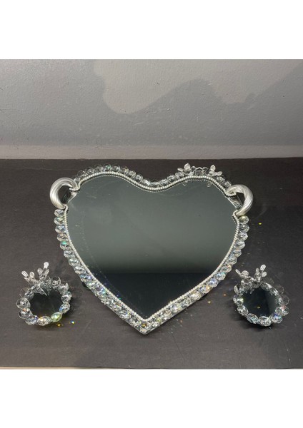 Şık Kristal Cam Kalp Sunum Tepsisi, Dekoratif ve Zarif Tasarım modelleri