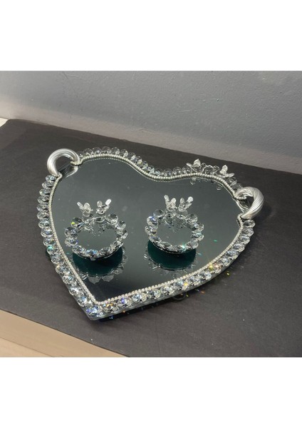 Şık Kristal Cam Kalp Sunum Tepsisi, Dekoratif ve Zarif Tasarım fırsatları