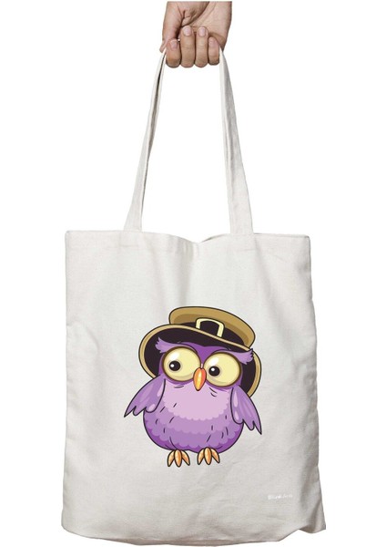 Owl Baykuş Tarz Şapka Iki Tarafı Kalıcı Baskılı Yıkanabilir Çanta