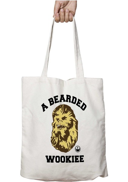 Star Wars A Bearded Wookie Chewbacca Iki Tarafı Kalıcı Baskılı Yıkanabilir Çanta