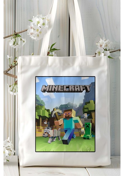 Minecraft Oyun Baskılı Omuz Çanta Kişiye Özel Model 2