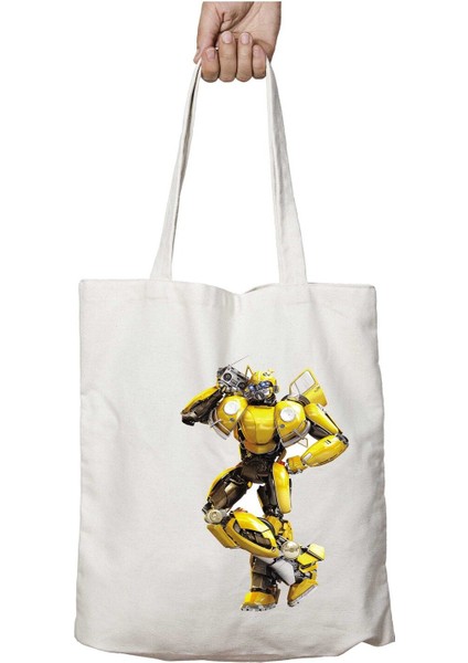 Transformers Bumblebee Iki Taraf Kalıcı Yıkanabilir Okul Plaj Omuz Bez Çanta