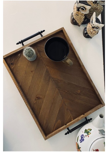 Ahşap Mutfak Sunum Tepsisi, Kahverengi, Şık ve Kullanışlı Dekoratif Tasarım