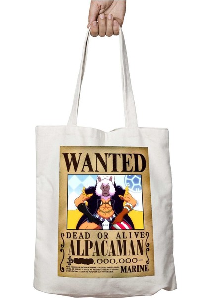 Wanted Alpacaman Anime Iki Tarafı Kalıcı Baskılı Yıkanabilir Çanta