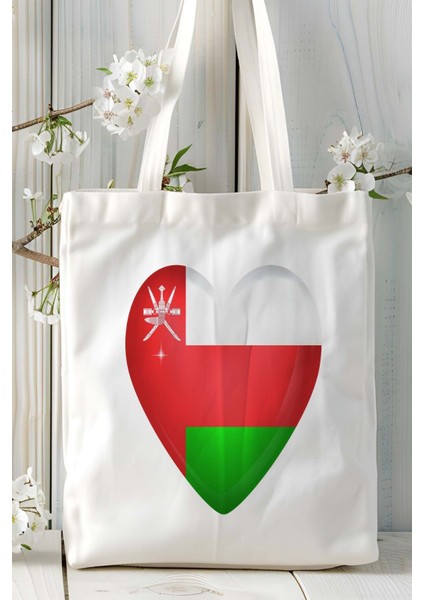 Umman Bayrak Baskılı Bez Çanta Omuz Çantası Model