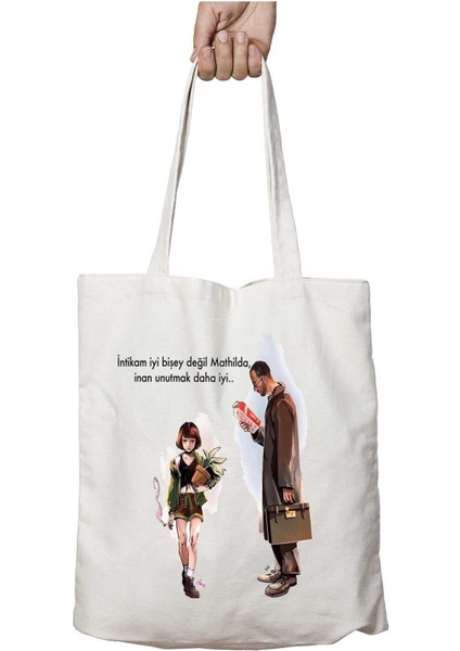 Mathilda Intikam Iki Tarafı Kalıcı Baskılı Yıkanabilir Okul Plaj Omuz Bez Çantası