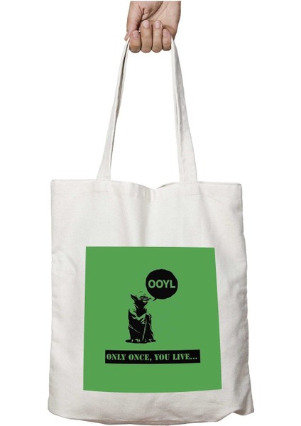 Ooyl Only Once You Live Iki Tarafı Kalıcı Baskılı Yıkanabilir Okul Plaj Omuz Bez Çantası