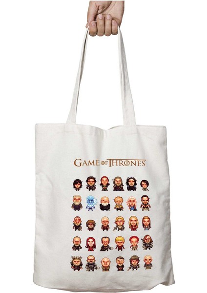 Game Of Thrones Silüet Karakter Iki Taraf Kalıcı Yıkanabilir Okul Plaj Omuz Bez Çanta