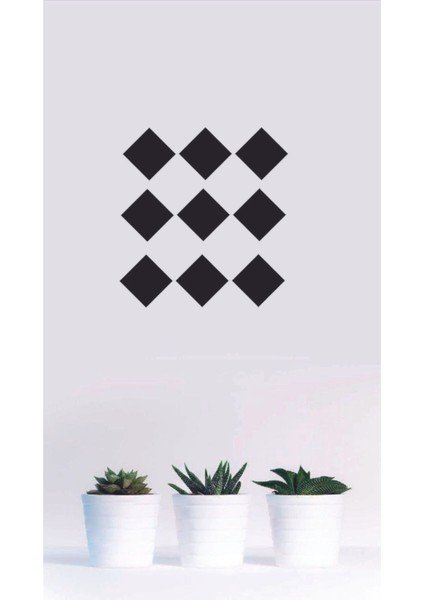 9 Adet Siyah Kare Duvar Dekoru, Şık ve Modern Iç Tasarım Aksesuarları