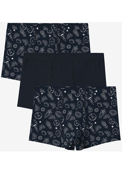 Yeni Sezon Baskili Erkek Cocuk Boxer 3'lu - S5FP02Z4