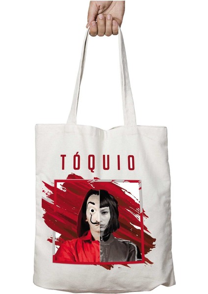 La Casa De Papel Toquio Iki Taraf Kalıcı Yıkanabilir Okul Plaj Omuz Bez Çanta