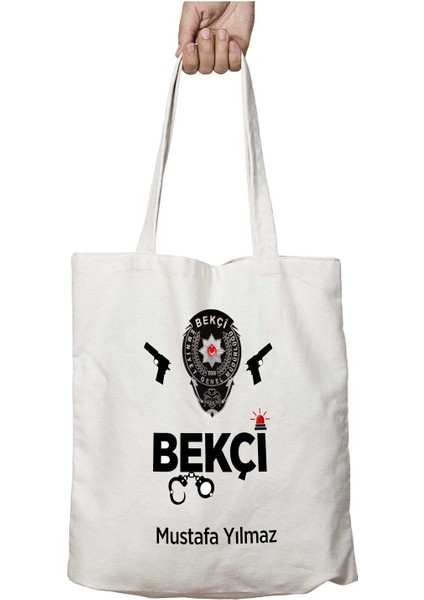 Kişiye Özel Bekçi Iki Tarafı Kalıcı Baskılı Yıkanabilir Çanta