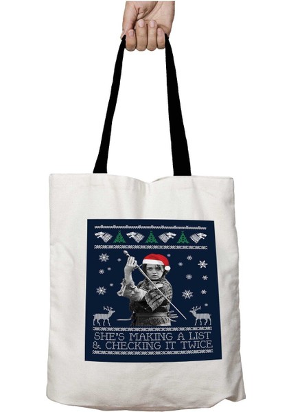 Siyah Kulplu Arya Star Game Of Thrones Christmas Yıkanabilir Okul Omuz Çanta