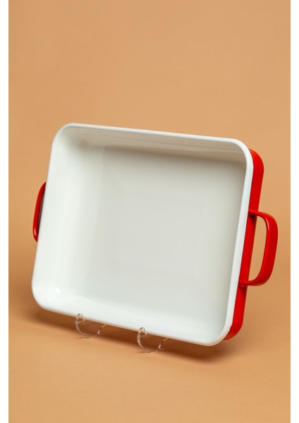 Kırmızı Emaye Fırın Tepsisi, Kulplu, Şık ve Dayanıklı Mutfak Gereci fiyatları