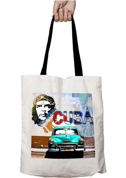 Siyah Kulplu Cuba Küba Che Guavera Yıkanabilir Okul Omuz Çanta