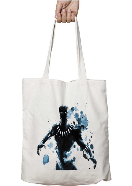 Kara Panter Boyama Iki Taraf Kalıcı Yıkanabilir Okul Plaj Omuz Bez Çanta