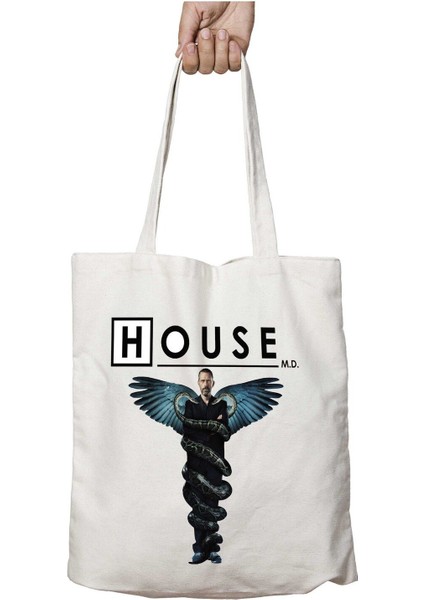 House M.d. Iki Taraf Kalıcı Yıkanabilir Okul Plaj Omuz Bez Çanta
