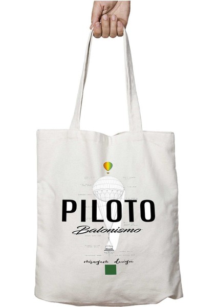 Piloto Pilot Iki Tarafı Kalıcı Baskılı Yıkanabilir Çanta