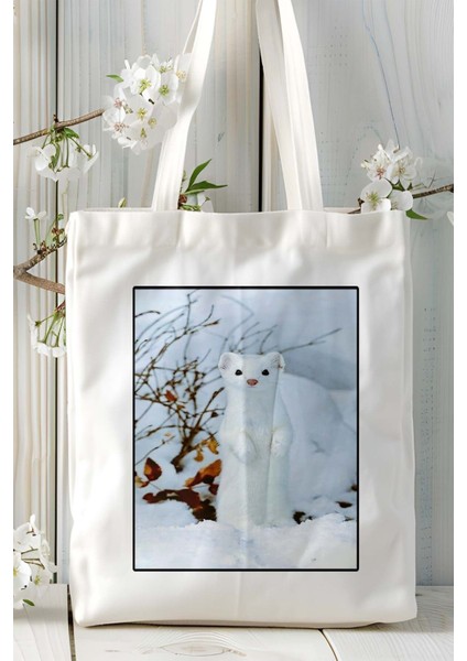 Gelincik Baskılı Bez Çanta Omuz Çantası Kişiye Özel Model 3