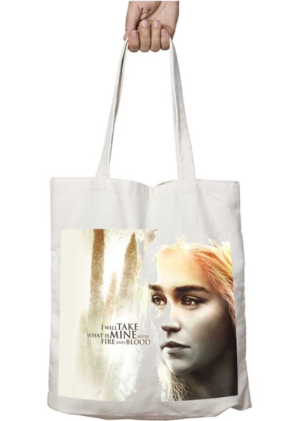 I Will Take What Is Mine With Fire And Blood Iki Tarafı Kalıcı Baskılı Yıkanabilir Çanta