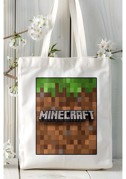 Minecraft Oyun Baskılı Omuz Çanta Kişiye Özel Model 8