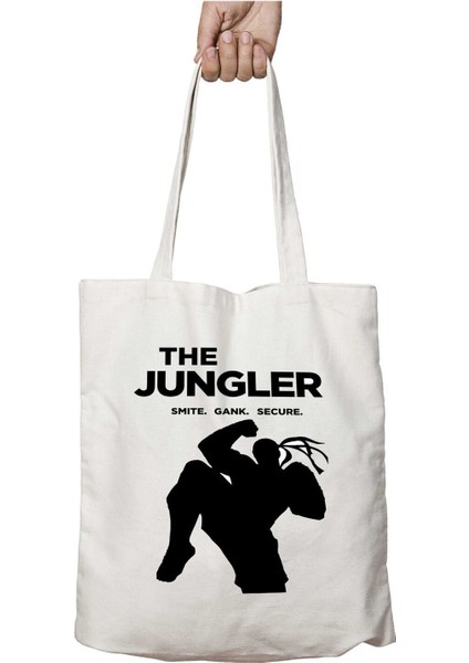 The Jungle Smite Gank Secure Iki Tarafı Kalıcı Baskılı Yıkanabilir Okul Plaj Omuz Bez Çantası